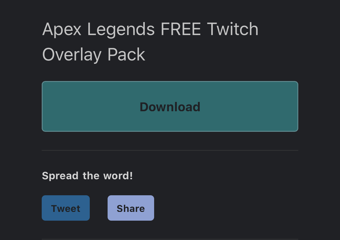 無料 Apexの配信オーバーレイ Apex Legends Free Twitch Overlay Pack を紹介 Akamaruserver